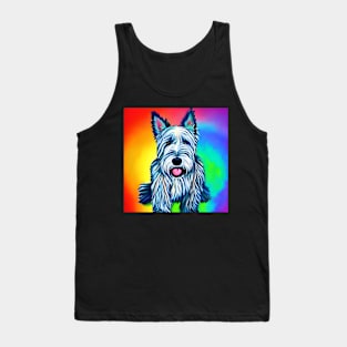 Scottish Terrier Dog Rainbow Painting Tank Top